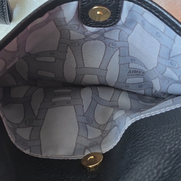 Aimee Kestenberg black leather wristlet clutch - Picture 8 of 10